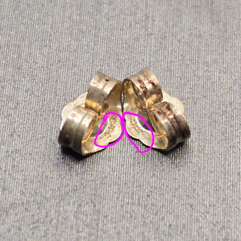 VTG Sterling Silver Hammered Triangle Stud Earrings 1.5" Signed Silpada? - Picture 5 of 7